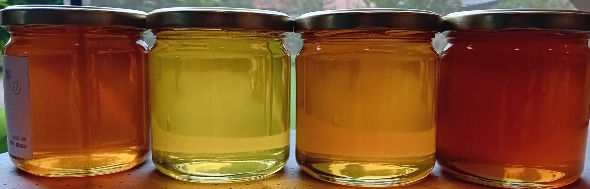 Pots de miel en transparence